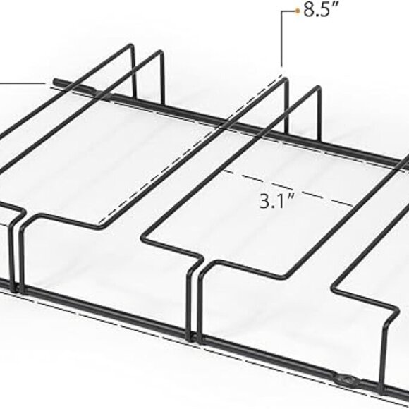 Set of 2 Under Cabinet Stemware Rack Black - Picture 5 of 5